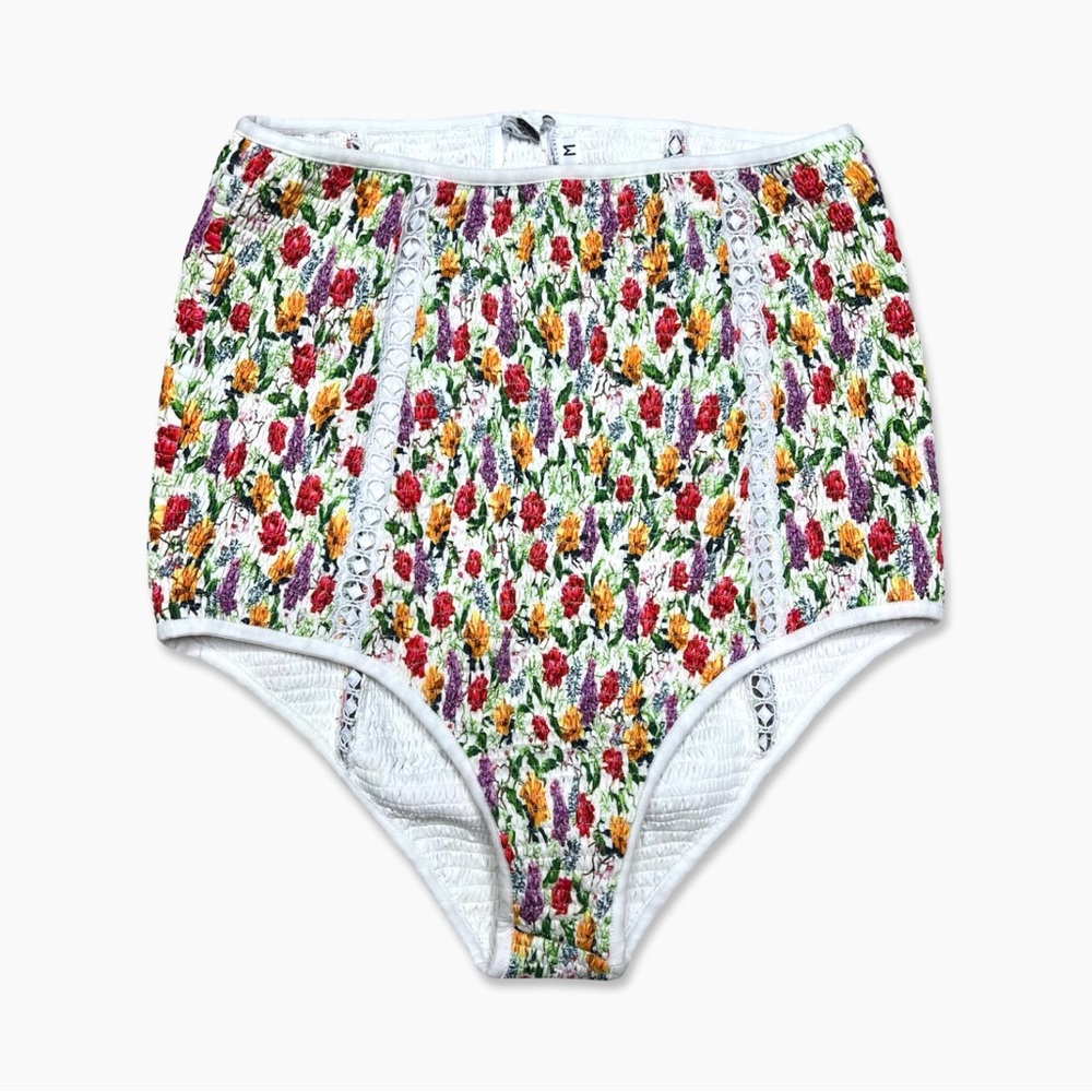 Charo Ruiz Swim Bottom Size M Multicolor Floral Smocked